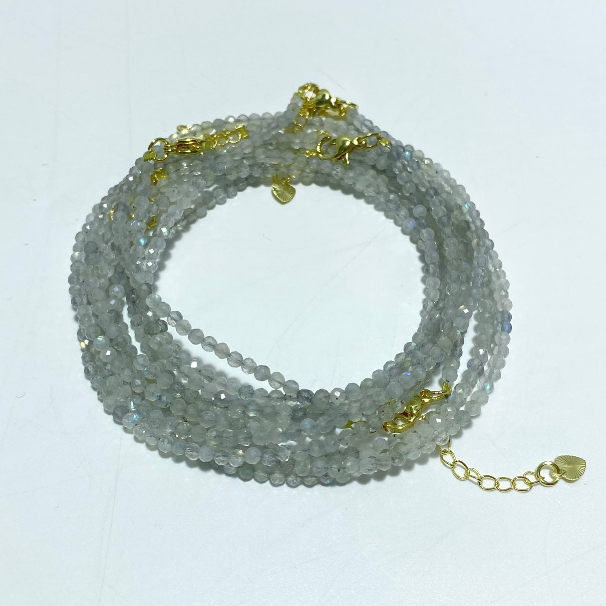 3MM Multi-Faceted Crystal Flash Bead Bracelets Necklace Wholesale Labradorite Sunstone Aquamarine