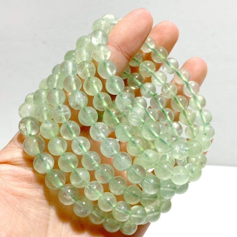 10 Pieces 8mm Prehnite Bracelets - Wholesale Crystals