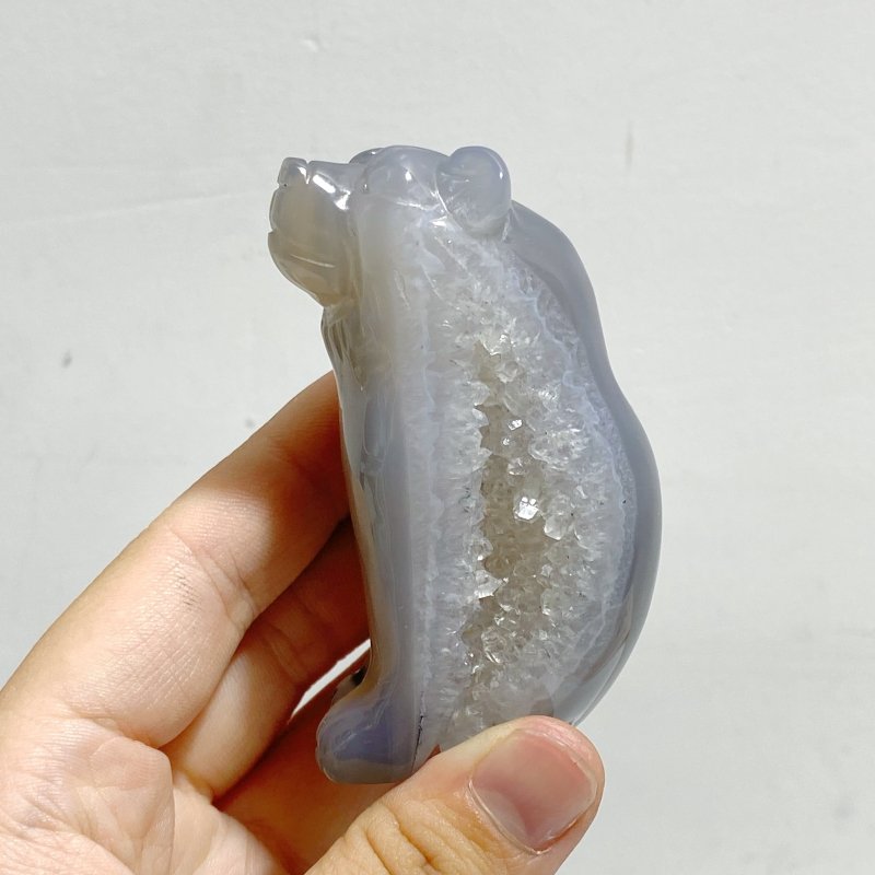 10 Pieces Beautiful Geode Druzy Agate Bear Carving - Wholesale Crystals