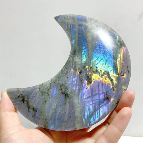 10 Pieces Beautiful Labradorite Moon Carving -Wholesale Crystals