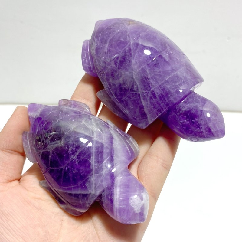 10 Pieces Chevron Amethyst Sea Turtles Carving - Wholesale Crystals