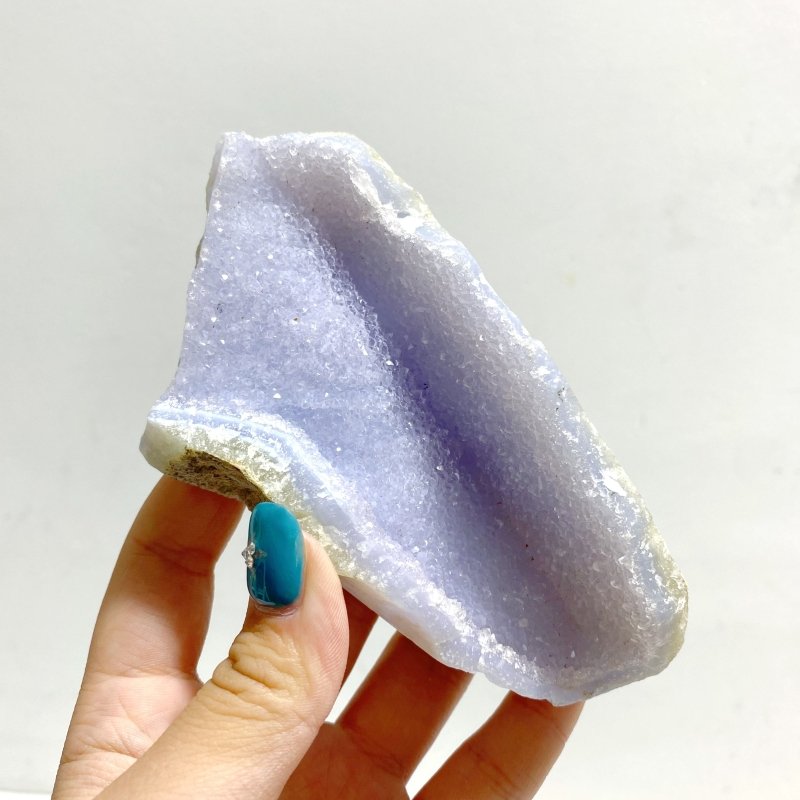 10 Pieces Geode Blue Chalcedony Druzy - Wholesale Crystals