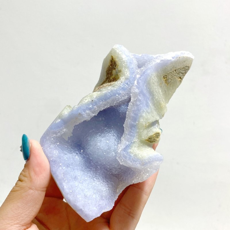 10 Pieces Geode Blue Chalcedony Druzy - Wholesale Crystals