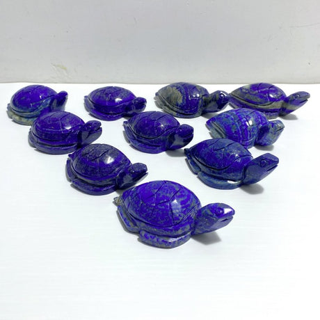 10 Pieces Lapis Lazuli Sea Turtles Carving - Wholesale Crystals