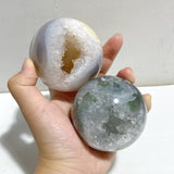 10 Pieces Large Geode Druzy Moss Agate Spheres -Wholesale Crystals