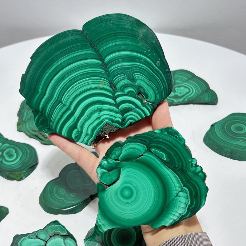 10 Pieces Polished Malachite Slab - Wholesale Crystals