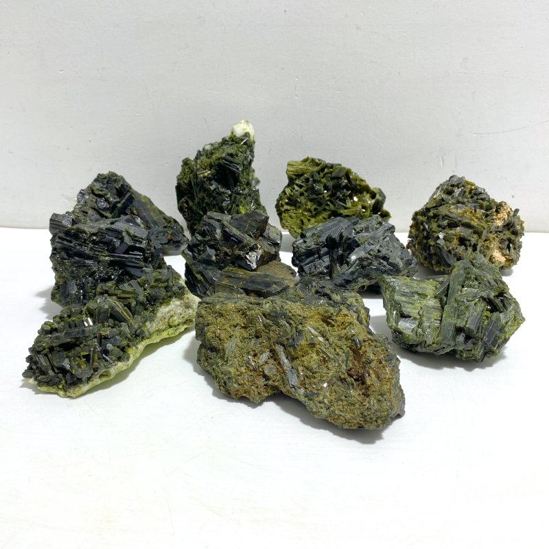 10 Pieces Raw Epidote Stone Specimen -Wholesale Crystals