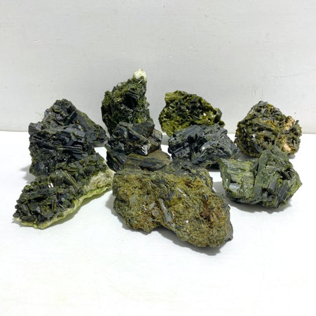 10 Pieces Raw Epidote Stone Specimen -Wholesale Crystals