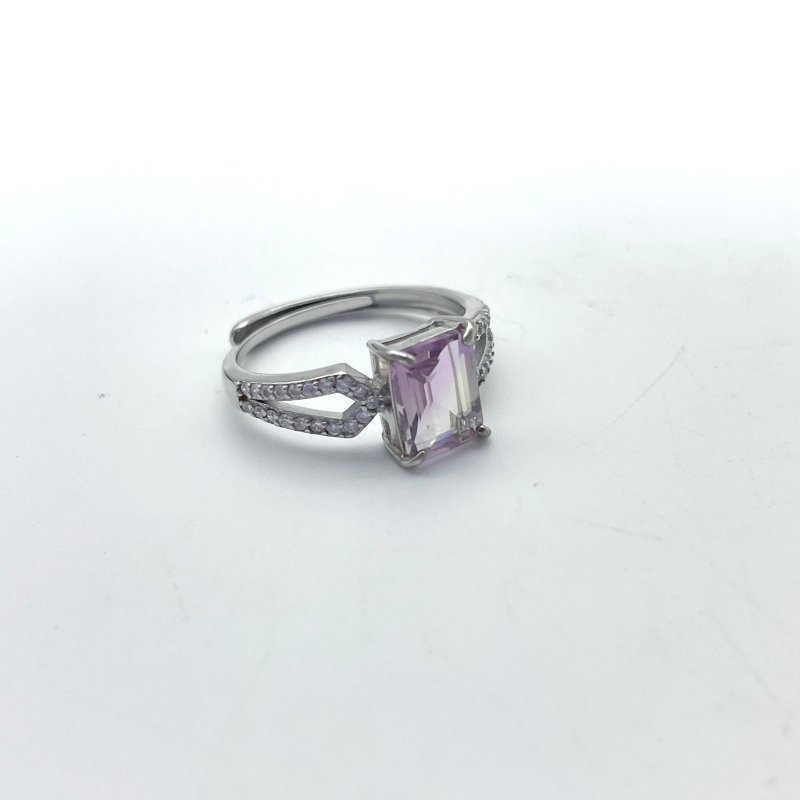 10 Pieces S925 Ametrine Sugar Cube Ring Style #1 - Wholesale Crystals