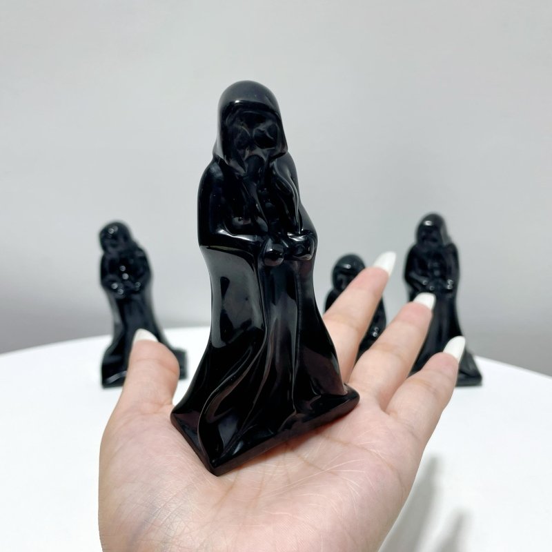 10cm Halloween Obsidian Grim Reaper Carving Wholesale - Wholesale Crystals