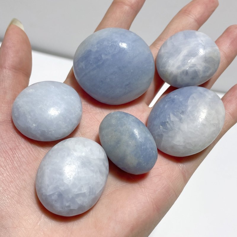 1.1 - 1.5in Blue Calcite Tumbled Wholesale - Wholesale Crystals