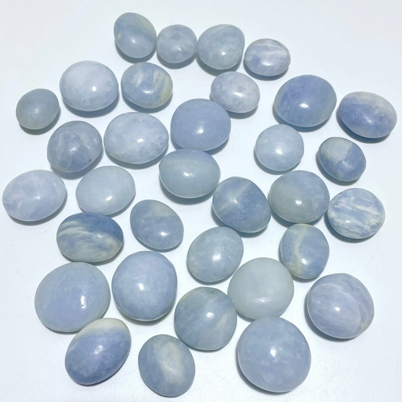 1.1 - 1.5in Blue Calcite Tumbled Wholesale - Wholesale Crystals