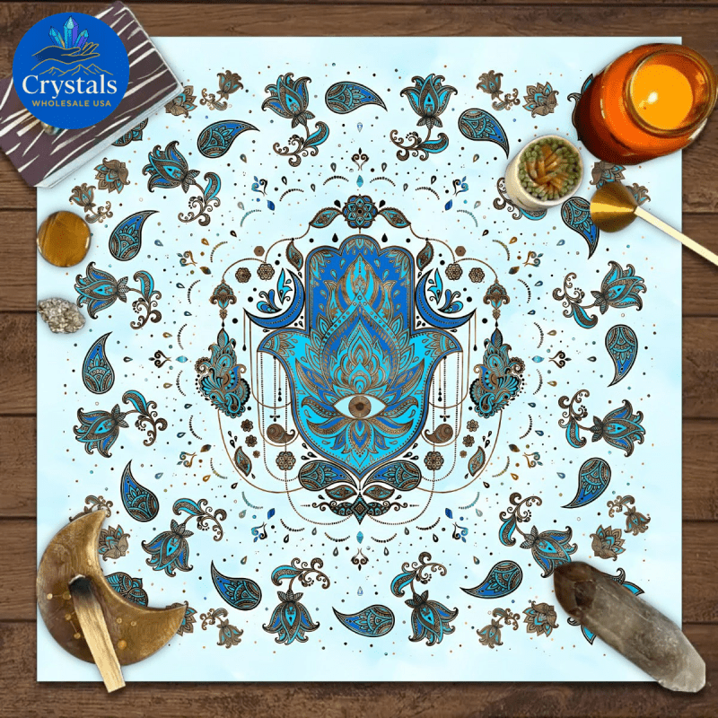 11 Mystical Runes Starry Sky Moon Phase Tarot Tablecloth - Wholesale Crystals