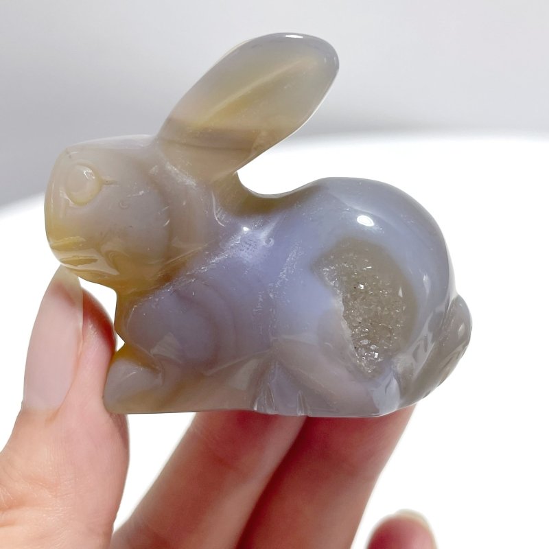 11 Pieces Agate Rabbit Carving - Wholesale Crystals