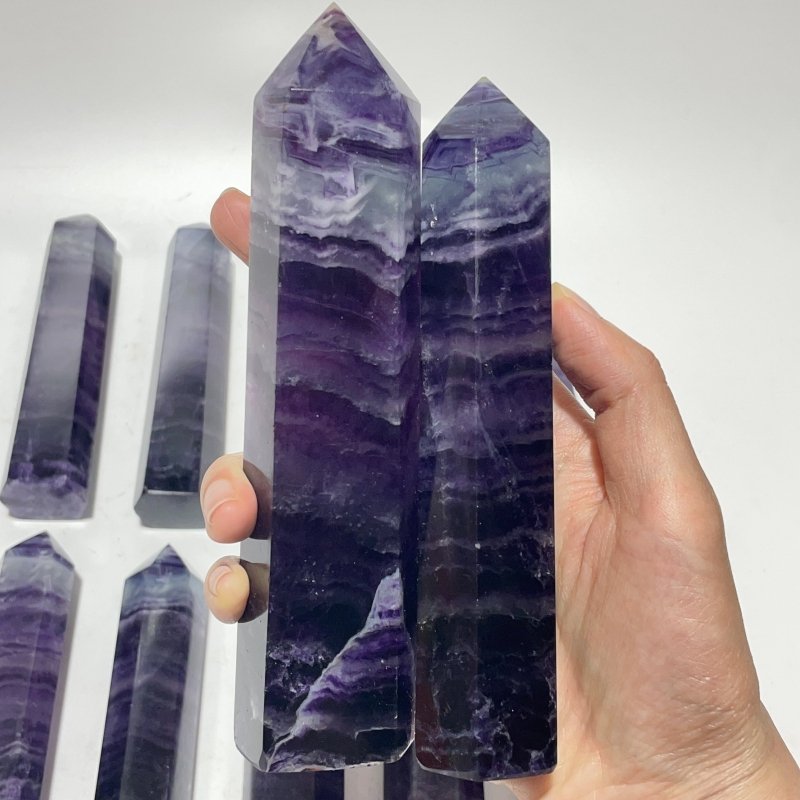 11 Pieces Beautiful Rainbow Purple Fluorite Crystal Tower -Wholesale Crystals