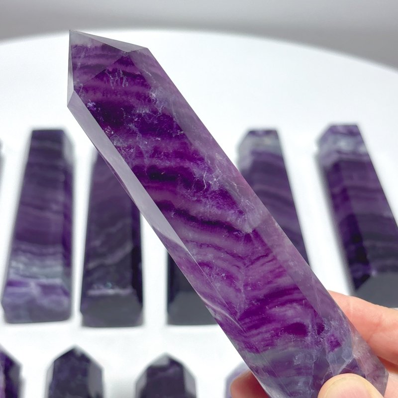 11 Pieces Beautiful Rainbow Purple Fluorite Crystal Tower - Wholesale Crystals