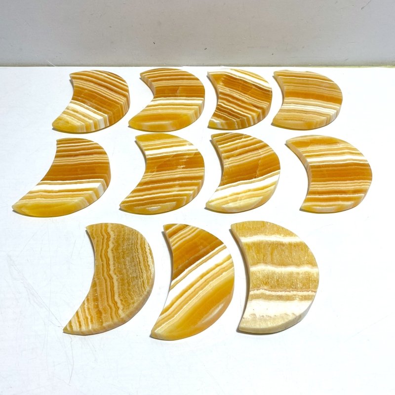 11 Pieces Beautiful Yellow Calcite Moon - Wholesale Crystals