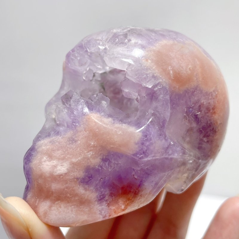 11 Pieces Druzy Geode Sakura Flower Agate Skull Carving - Wholesale Crystals