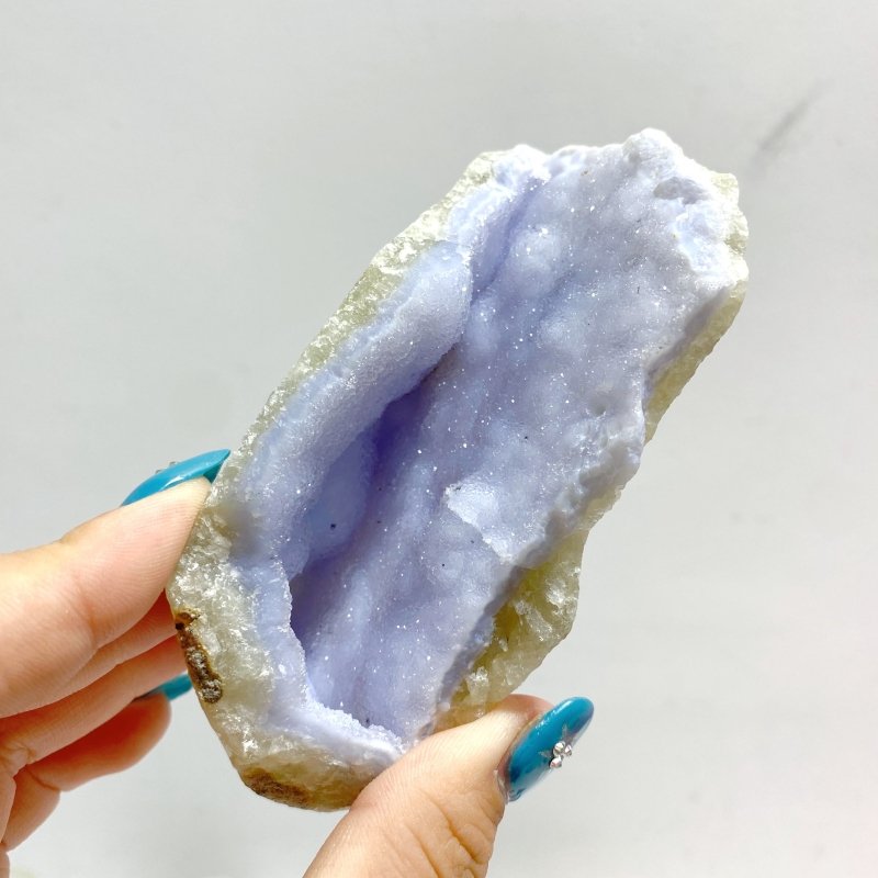11 Pieces Geode Blue Chalcedony Druzy - Wholesale Crystals