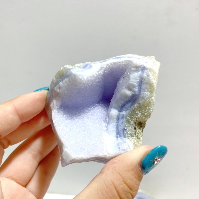 11 Pieces Geode Blue Chalcedony Druzy - Wholesale Crystals