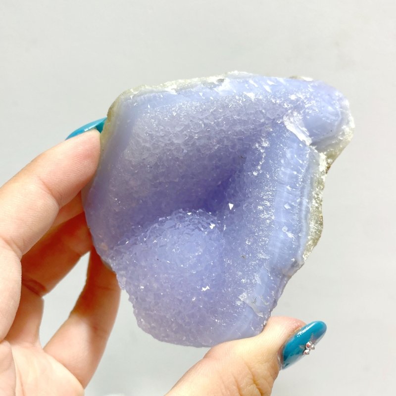 11 Pieces Geode Blue Chalcedony Druzy - Wholesale Crystals