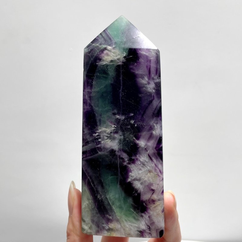 11 Pieces Large Feather Fluorite Four - Sided Tower Points - Wholesale Crystals