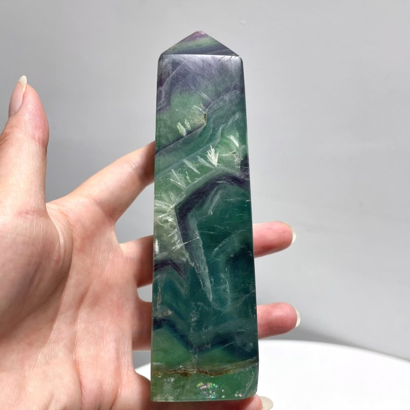 11 Pieces Large Feather Fluorite Four - Sided Tower Points - Wholesale Crystals