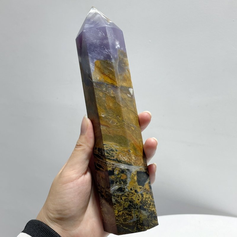 11 Pieces Large Pitersite Tower Points - Wholesale Crystals