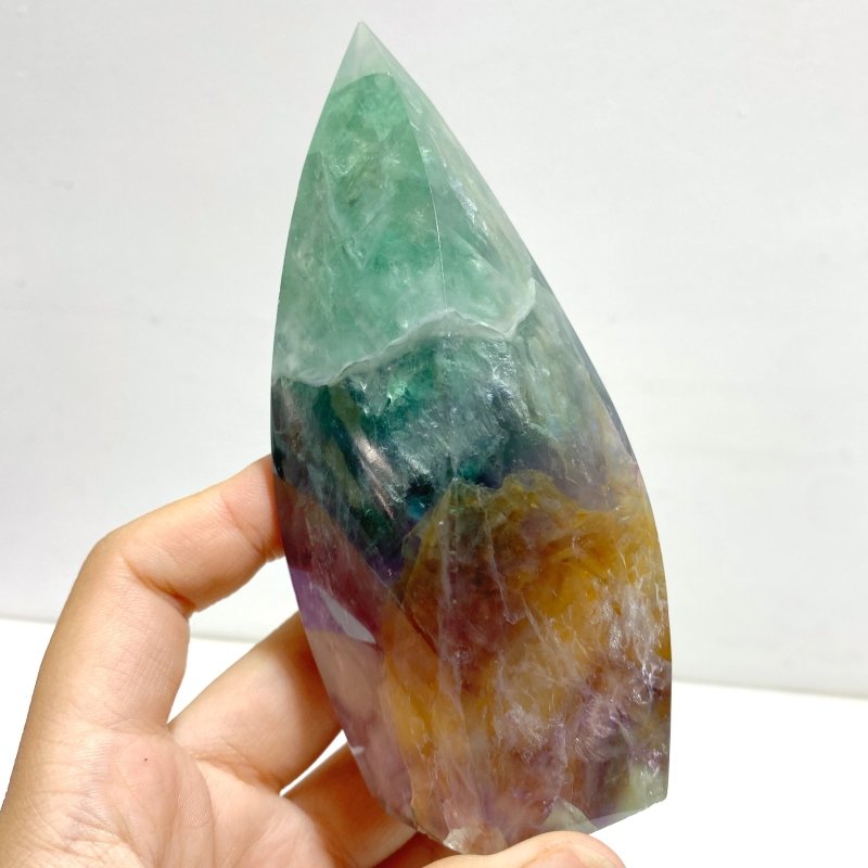 11 Pieces Large Rainbow Fluorite Mixed Color Flame High Quality - Wholesale Crystals