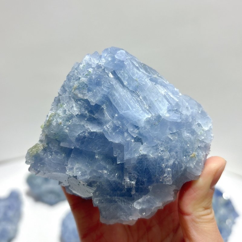 11 Pieces Raw Blue Calcite Mixed Peridot Specimen - Wholesale Crystals