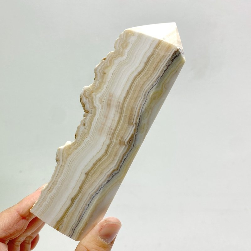 11 Pieces Stripe Yellow Calcite Points Raw Side - Wholesale Crystals