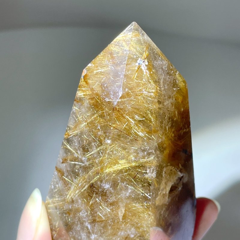 11 Pieces Unique Gold Rutilated Quartz Points - Wholesale Crystals