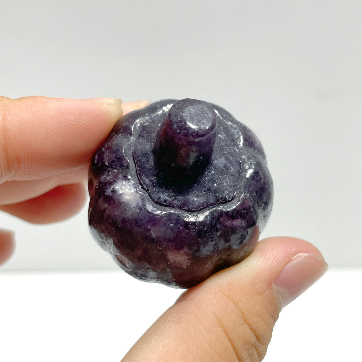 Deep Purple Lepidolite Pumpkin Carving Wholesale