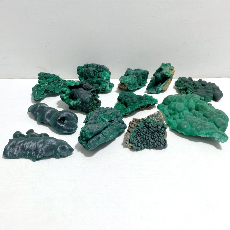 12 Pieces Beautiful High Quality Raw Malachite Specimen - Wholesale Crystals