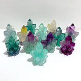 12 Pieces Beautiful Rainbow Fluorite Cluster Carving - Wholesale Crystals