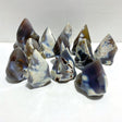 12 Pieces Black Orca Agate Flame Carving 1 - Wholesale Crystals