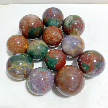 12 Pieces Colourful Ocean Jasper Sphere Ball -Wholesale Crystals