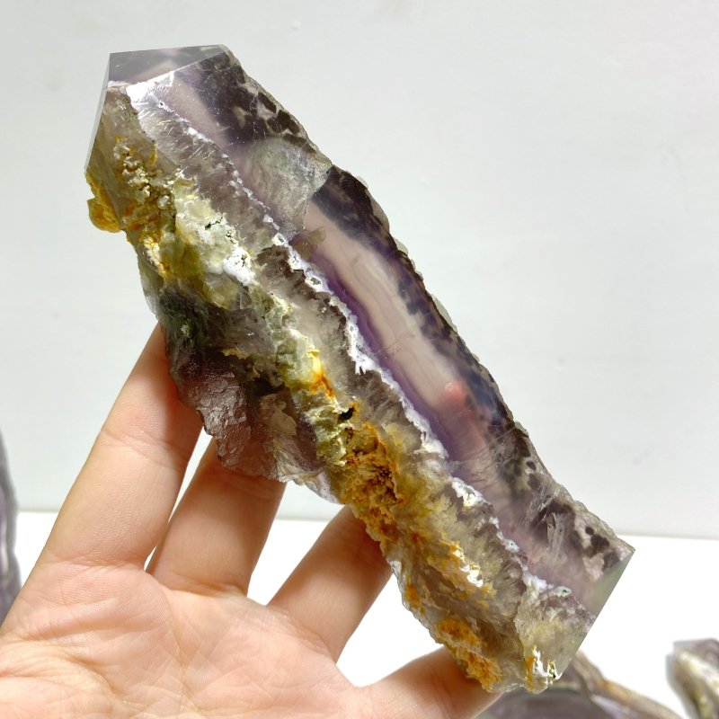 12 Pieces Fluorite Mixed Pyrite Calcite Slabs - Wholesale Crystals