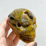 12 Pieces Geode 6th Vein Ocean Jasper Skull Carving -Wholesale Crystals