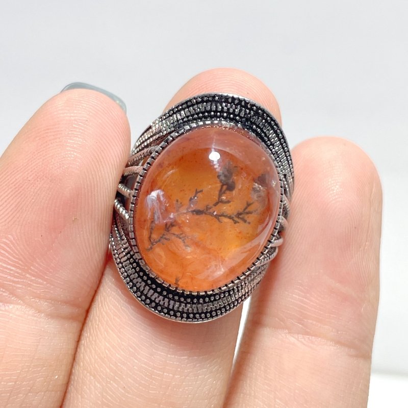 12 Pieces Rare Fire Quartz Dentritic Quartz Different Styles Ring - Wholesale Crystals