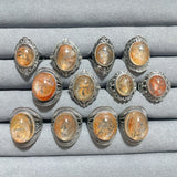 12 Pieces Rare Fire Quartz Dentritic Quartz Different Styles Ring - Wholesale Crystals