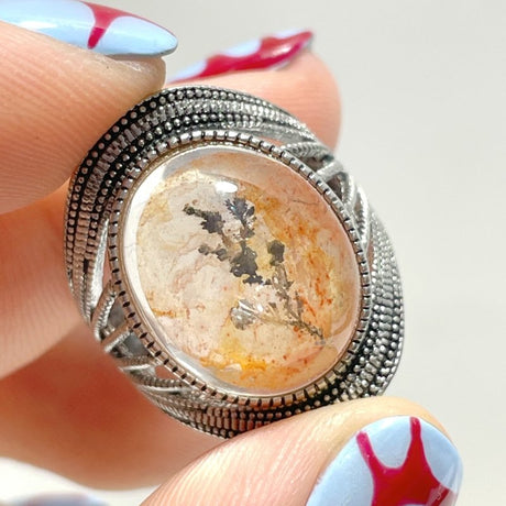 12 Pieces Rare Fire Quartz Dentritic Quartz Different Styles Ring - Wholesale Crystals