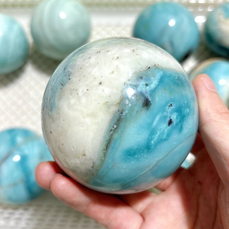 13 Pieces Beautiful Caribbean Calcite Spheres - Wholesale Crystals