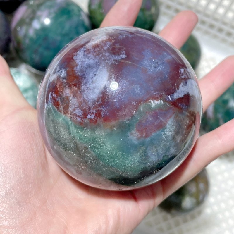 13 Pieces Beautiful Ocean Jasper Spheres - Wholesale Crystals