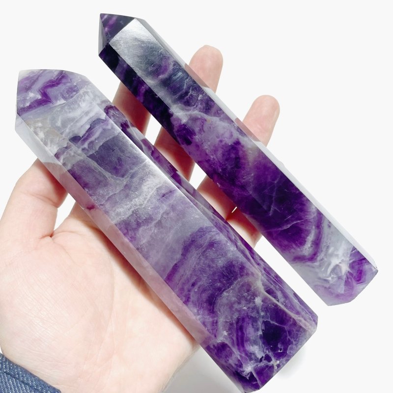 13 Pieces Beautiful Rainbow Purple Fluorite Crystal Tower - Wholesale Crystals