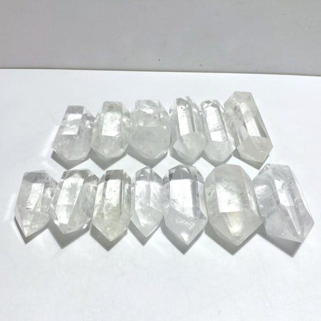 13 Pieces Clear Quartz Double Points - Wholesale Crystals