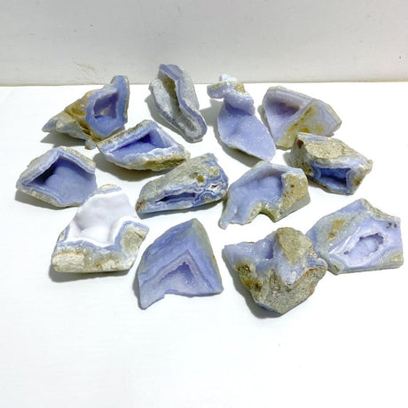 13 Pieces Geode Druzy Blue Chalcedony - Wholesale Crystals