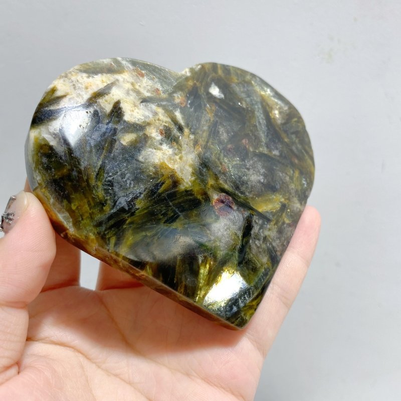 13 Pieces Green Mica Mixed Quartz Heart -Wholesale Crystals
