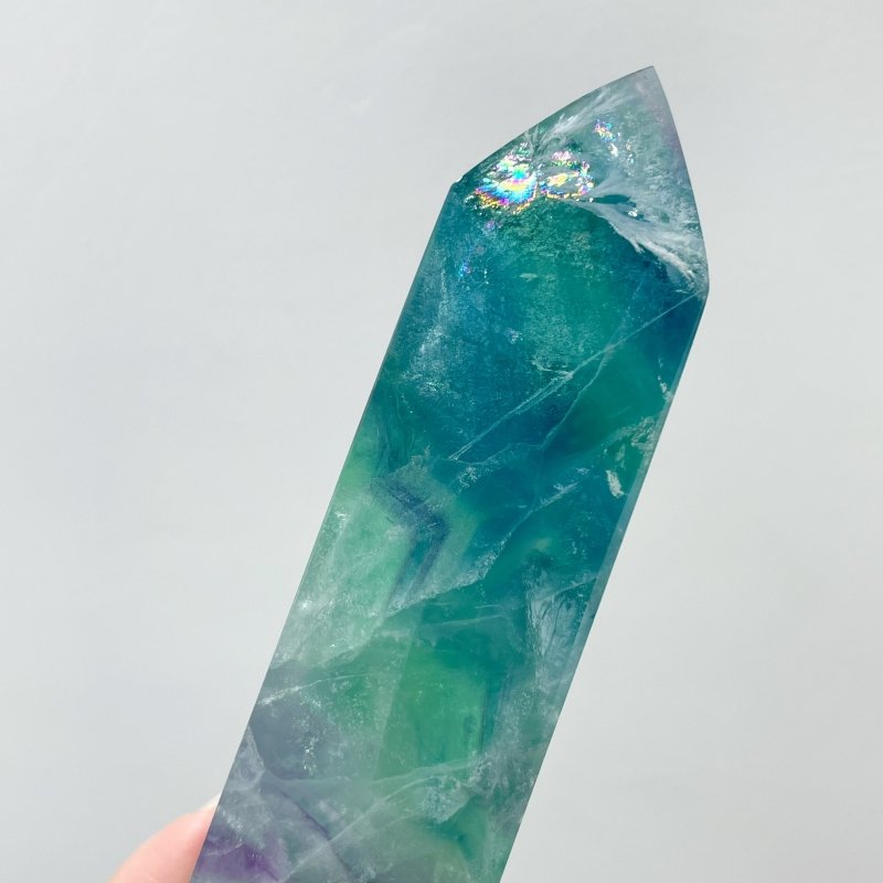 13 Pieces Large Feather Fluorite Four - Sided Tower Points - Wholesale Crystals