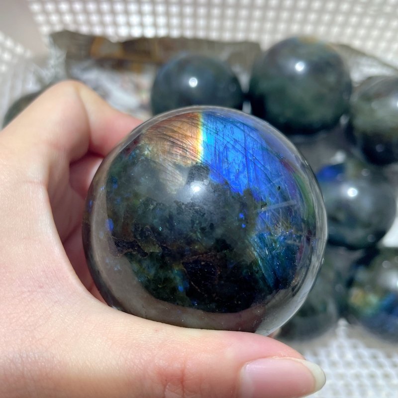 13 Pieces Strong Light Labradorite Spheres - Wholesale Crystals